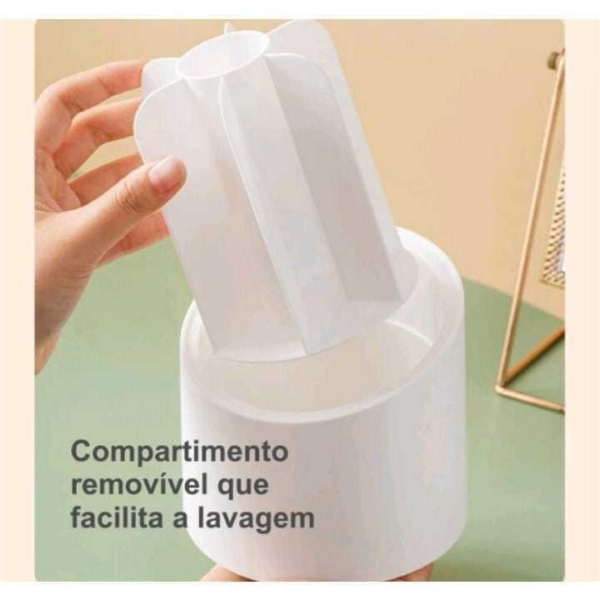 Organizador Giratório Porta Pincel Maquiagem com Tampa - Acrílico, 360°, Anti-Poeira - Cores Sortidas