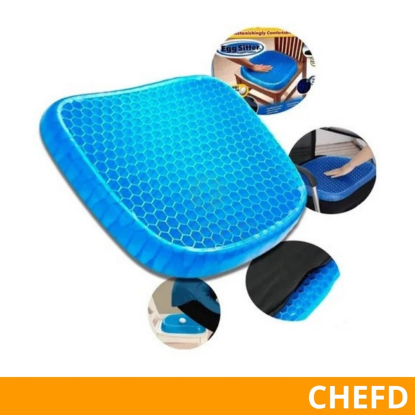 Almofada Ortopédica Gel Favo de Mel: Alívio Cóccix e Anti Escara + Capa!