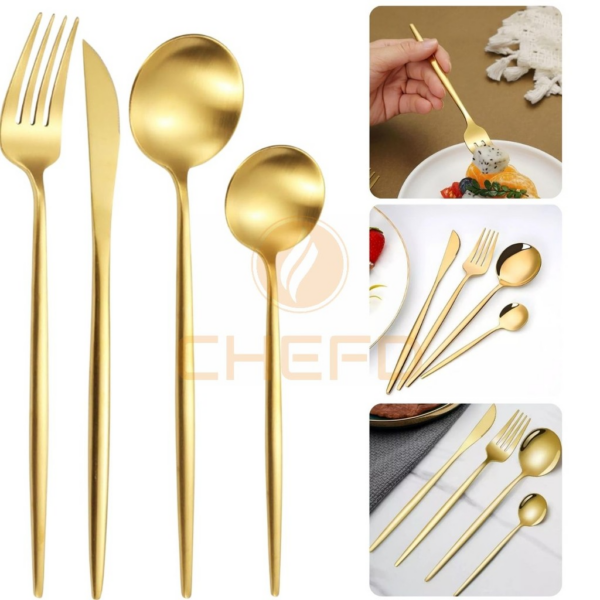 Faqueiro Inox 24 Peças Completo p/ 6 Pessoas – Jogo Talheres Jantar Mesa Posta Design Moderno Brilho Espelhado